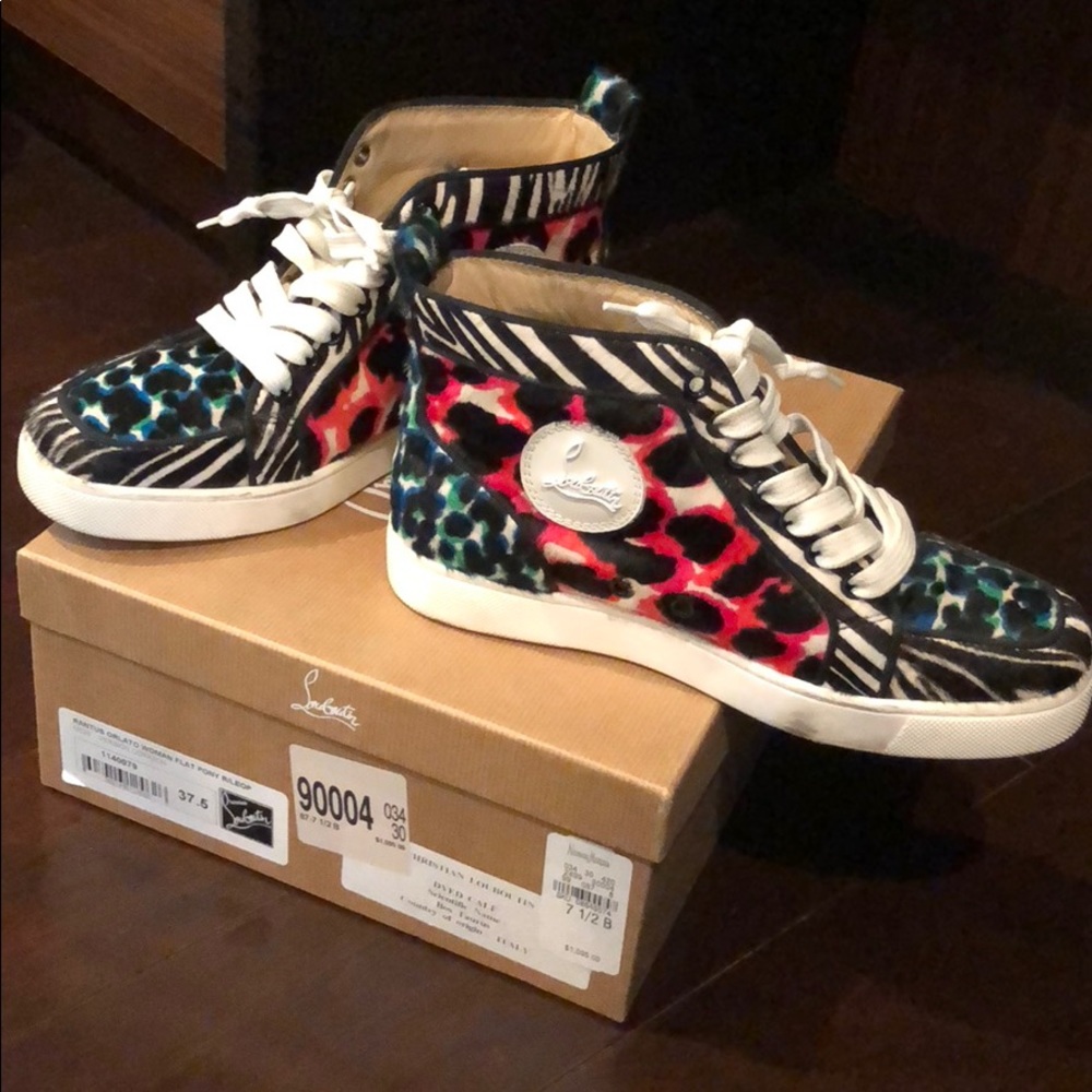 Pony hair Louboutin sneakers
